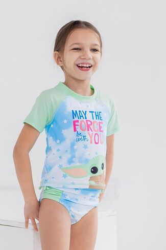 STAR WARS The Mandalorian Baby Grogu 4 Piece Swimsuit Set: One-Piece Swimsuit Swim Rash Guard Tankini Top Bottom in Saudi Arabia