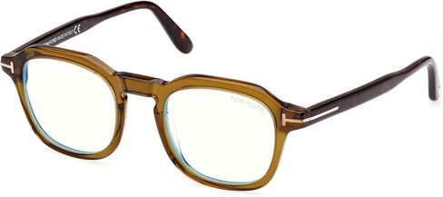 Tom Ford Eyeglasses FT 5836 -B 098 Shiny Transparent Olive, t Logo/Blue Bloc in Saudi Arabia