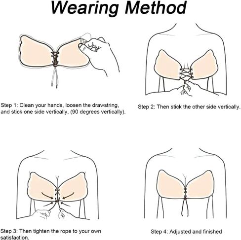 حمالة صدر لاصقة من FOME، حمالة صدر لاصقة للنساء، زوجان من حمالة الصدر اللاصقة، حمالات صدر بدون حمالات للفستان مع زوجين من أغطية الحلمات (حجم كوب B) in Kuwait