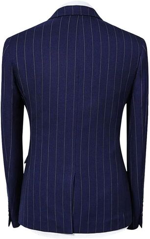 Cloudstyle Mens 3 Piece Stripe Suit Set Center Vent 2 Button Tux Blazer Jacket Vest Trousers in Kuwait