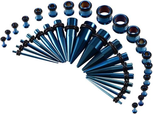 NASAMA 36 Pieces Ear Stretching Kit 14G-00G Stainless Steel Tunnel Plugs Tapers Piecing Set Body Piercing Jewelry in Kuwait