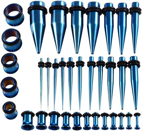 NASAMA 36 Pieces Ear Stretching Kit 14G-00G Stainless Steel Tunnel Plugs Tapers Piecing Set Body Piercing Jewelry in Kuwait