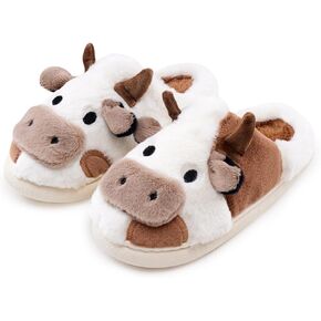 Cow Slippers for Women and Men, Fluffy Cute Cozy Cartoon Fuzzy Cow House Slipper Womens Milky Cows Animal Preppy Funny Kawaii Pillow Cloud Fall Winter Bedroom Home Shoes for Indoor and Outdoor in Saudi Arabia