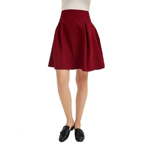 تنورة قصيرة مطوية للسيدات من Tronjori على شكل حرف A من الخلف مرنة in Kuwait