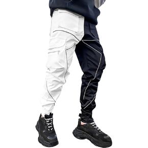 MECH-ENG Men's Cargo Pants Jogger Workout Hip Hop Pants Reflective Punk Techwear Streetwear Sweatpants