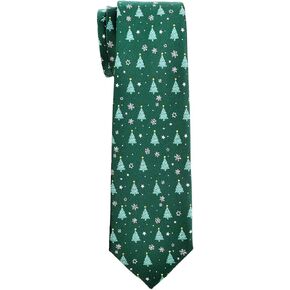 Retreez Christmas Tree and Snowflakes Pattern Boy's Tie - 8-10 years