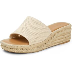 Arromic Women's Espadrilles Wedge Platform Sandals Comfortable Slip On Slide Sandals for Women Summer Beach Casual Outdoor Dress Heels Shoes in Kuwait