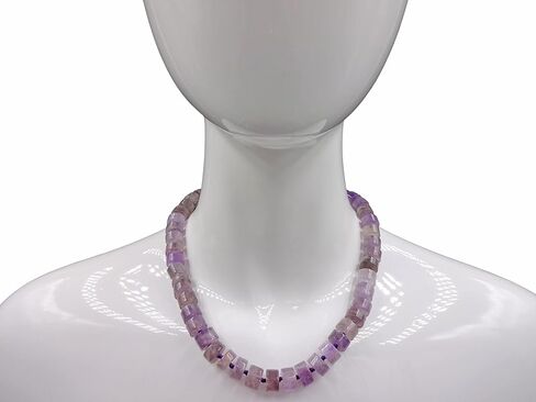 MGR MY GEMS ROCK! Beaded Button-Shape Semi-precious Stone Statement Necklace. Non-treated Gemstone Necklace. Gemstone Collar Necklace. Multi-gem Stone Necklace, 18-19.50" Long. in Kuwait