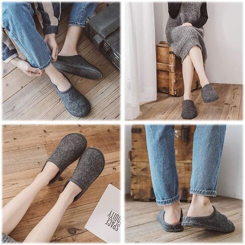 LE KAPMOZ Men's Boiled Wool House Slippers Breathable Winter Warm Slip on Mules Indoor/Outdoor Slipper for Women Two Tone Cap Toe Clog in Saudi Arabia