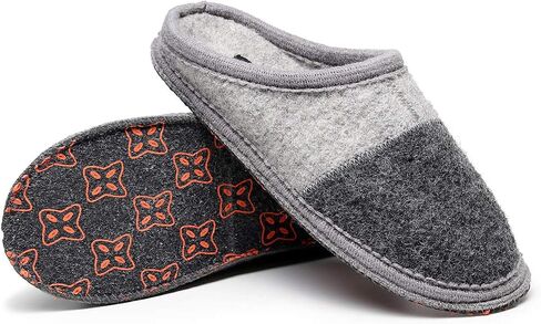 LE KAPMOZ Men's Boiled Wool House Slippers Breathable Winter Warm Slip on Mules Indoor/Outdoor Slipper for Women Two Tone Cap Toe Clog in Saudi Arabia
