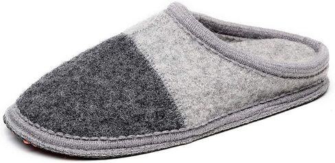 LE KAPMOZ Men's Boiled Wool House Slippers Breathable Winter Warm Slip on Mules Indoor/Outdoor Slipper for Women Two Tone Cap Toe Clog in Saudi Arabia