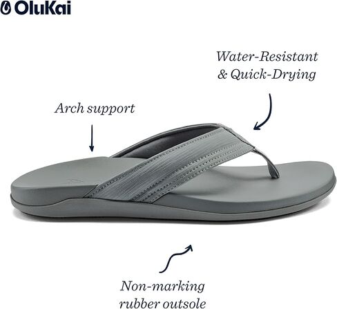 صندل الشاطئ الرجالي من OLUKAI Maha، حذاء صديق للماء، يمكن ارتداؤه طوال اليوم وملاءمة مريحة فائقة النعومة in Kuwait