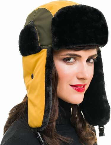 MELIFLUOS DESIGNED IN SPAIN Trapper Hat for Men and Women Russian Warm Fur Ski Fall Winter Hunting in Saudi Arabia