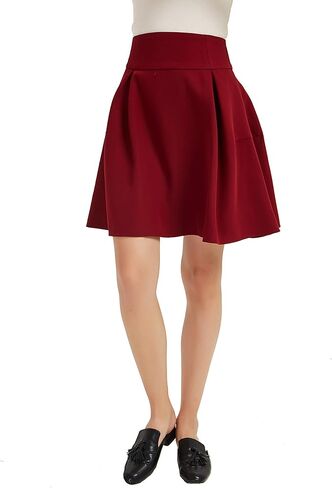 تنورة قصيرة مطوية للسيدات من Tronjori على شكل حرف A من الخلف مرنة in Kuwait