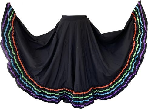 Kids and Womens Folklorico Half Cirlce Skirts, Falda Profesional de Medio Vuelo, Womens and Kids Skirt One Size Waist in Saudi Arabia