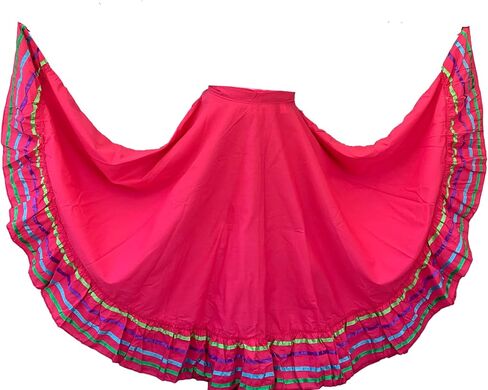 Kids and Womens Folklorico Half Cirlce Skirts, Falda Profesional de Medio Vuelo, Womens and Kids Skirt One Size Waist in Saudi Arabia