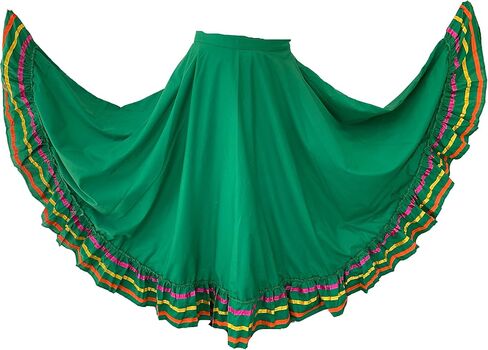 Kids and Womens Folklorico Half Cirlce Skirts, Falda Profesional de Medio Vuelo, Womens and Kids Skirt One Size Waist in Saudi Arabia