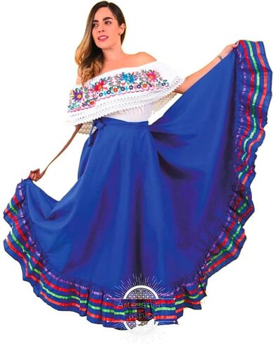 Kids and Womens Folklorico Half Cirlce Skirts, Falda Profesional de Medio Vuelo, Womens and Kids Skirt One Size Waist in Saudi Arabia