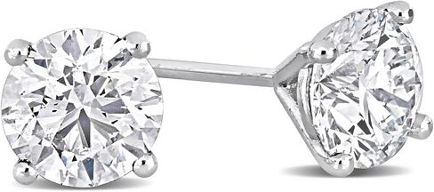 Lab-Grown Diamond Stud Earrings With Unique laser engraved Diamond ID, Set In Platinum or White Gold - D Color, VVS2 Clarity, IGI Certified Lab-Grown Diamonds - Available in 1, 2 CT TW in Saudi Arabia