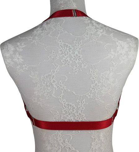 JELINDA Women Cage Bra Harness Elastic Strappy Bra Lingerie Goth Harness Top Red in Saudi Arabia