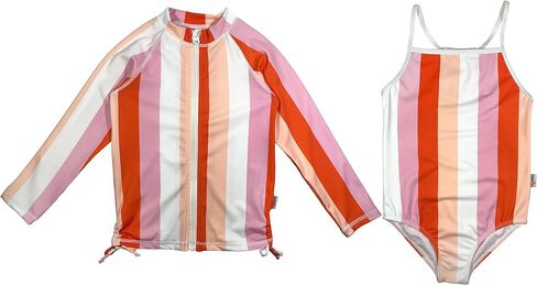 SwimZip Girl Long Sleeve Rash Guard & 1 Piece Swimsuit UPF 50 (Multiple Colors) in Saudi Arabia