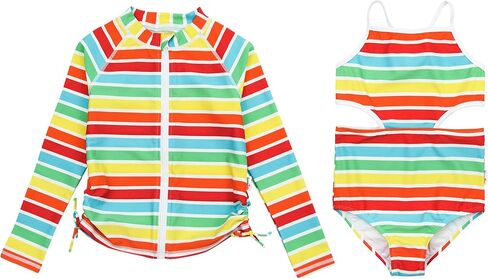 SwimZip Girl Long Sleeve Rash Guard & 1 Piece Swimsuit UPF 50 (Multiple Colors) in Saudi Arabia