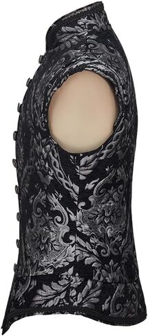 CosplayDiy Mens Tudor Vest Victorian Suit Vest Tudor Jerkin Gothic Steampunk Waistcoat in Saudi Arabia