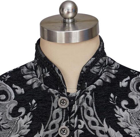 CosplayDiy Mens Tudor Vest Victorian Suit Vest Tudor Jerkin Gothic Steampunk Waistcoat in Saudi Arabia
