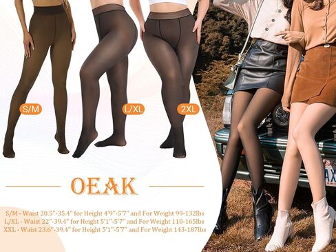 OEAK Womens Fleece Lined Tights Fake Translucent Pantyhose Thermal Opaque High Waisted Winter Legging Footed Sheer Tights in Saudi Arabia