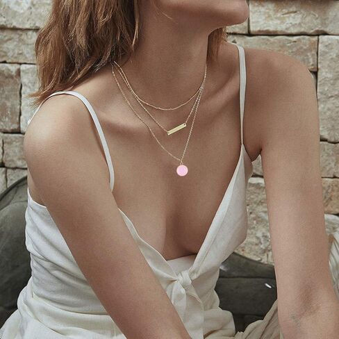 WFYOU 30 قطعة القلائد للنساء الطبقات سلسلة قلادة فضية حلية ذهبية القلائد مجوهرات لتقوم بها بنفسك متعدد الطبقات قلادة مجموعة in Kuwait