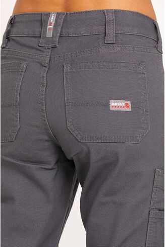 Ariat Female FR Stretch DuraLight Canvas Stackable Straight Leg Pant Iron Grey 27 in Saudi Arabia
