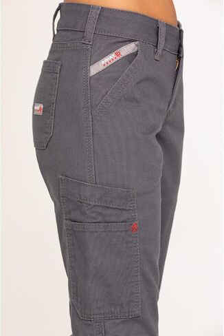 Ariat Female FR Stretch DuraLight Canvas Stackable Straight Leg Pant Iron Grey 27 in Saudi Arabia