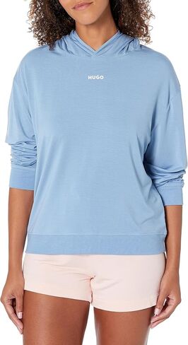 HUGO Women's Jersey Center Logo Lounge Hooded Sweatshirt in Saudi Arabia