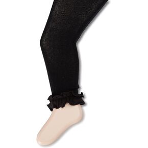 Jefferies Socks Girl's 2-6X Pima Cotton Ruffle Footless Tights