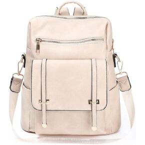 PINCNEL Backpack Purse for Women, PU Leather Designer Convertible Bag with Multipocket(Black)