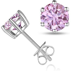 Sterling Silver Moissanite Earrings for Men Women, 2Ct Pair 6.5MM Round Cut Diamond Stud Earrings 18K White Gold Plated Jewelry Gifts in Kuwait