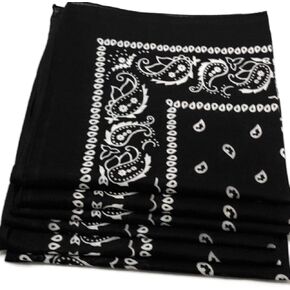 Pack of 6 X Large Paisley 100% Cotton Double Sided Printed Bandana - 27 x 27 inches by M.H.I. in Kuwait