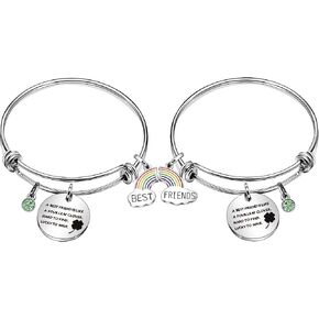 Maxforever Friendship Bangle Gifts 2Pcs Charm Bangles Bracelets for Best Friends Besties Birthday Anniversary Graduation Thanksgiving Christmas in Kuwait