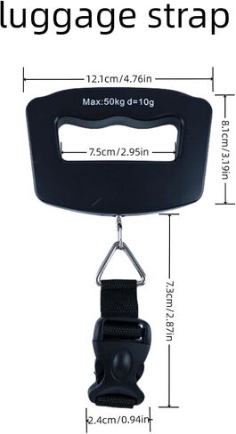Kenhihi Portable Travel Luggage Electronic Scale, Digital LCD Hanging Box Weighing Scale 110 pounds/50 kilograms, Fishing, Luggage, Gifts (Hooks) in Kuwait