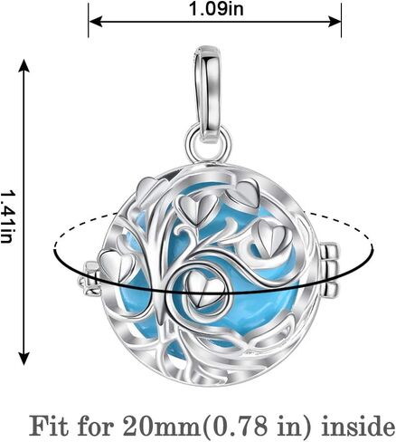 AEONSLOVE Harmony Ball Pregnancy Bola Necklace, Tree of Love Angel Chime Caller Bell Pendant Necklaces for Women, Mom to be Gift, 30"& 45" Chain in Saudi Arabia