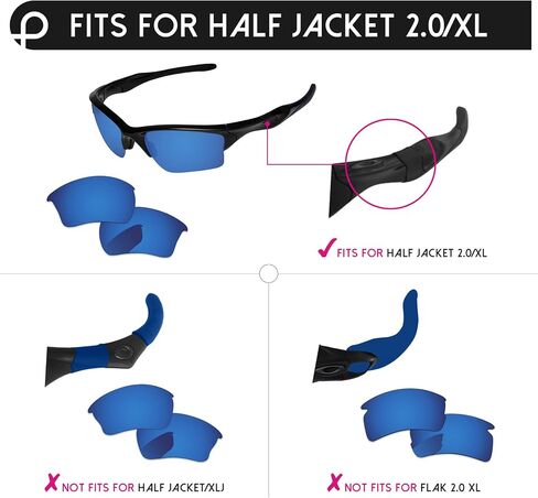 PapaViva Replacement Lenses & Rubber Kits for Oakley Half Jacket 2.0 XL OO9154 in Saudi Arabia
