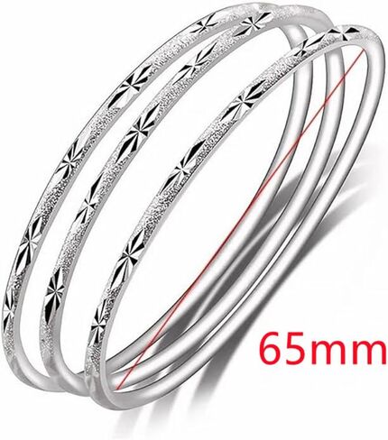 Sterling Silver Bangle Bracelets for Women,Fashion Jewelry Simple Adjustable 925 Silver Cuff Bangles for Women Mom Wife Valentine Mothers Day Gift in Saudi Arabia