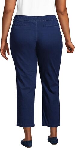 Lands' End Women's Mid Rise Pull On Chino Crop Pants in Saudi Arabia