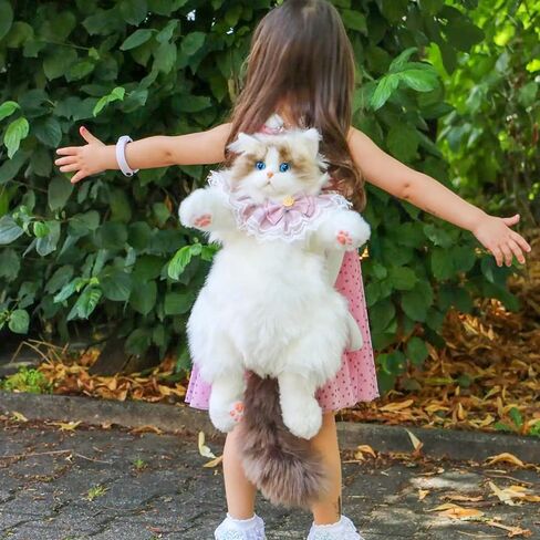 Chongker Stuffed Realistic Cat Plush Backpack - Animal Purse for Kids Cute and Soft Stuffed Animal Backpack with Adjustable Straps in Saudi Arabia