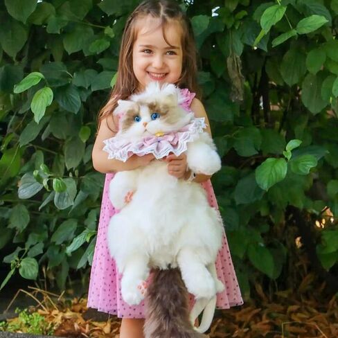 Chongker Stuffed Realistic Cat Plush Backpack - Animal Purse for Kids Cute and Soft Stuffed Animal Backpack with Adjustable Straps in Saudi Arabia
