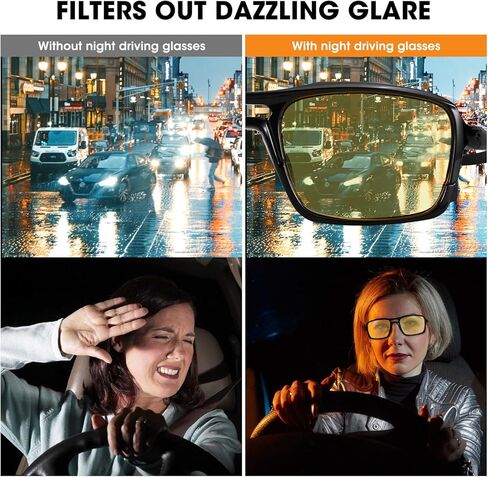 نظارات للرؤية الليلية من ال بي اس ايه اف بي، نظارات قيادة ليلية مستقطبة للرجال والنساء، تقلل الوهج وتعزز الرؤية in Kuwait