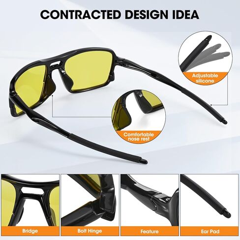 نظارات للرؤية الليلية من ال بي اس ايه اف بي، نظارات قيادة ليلية مستقطبة للرجال والنساء، تقلل الوهج وتعزز الرؤية in Kuwait