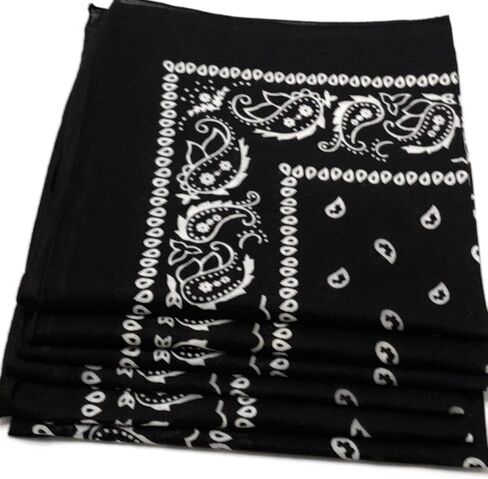 Pack of 6 X Large Paisley 100% Cotton Double Sided Printed Bandana - 27 x 27 inches by M.H.I. in Kuwait