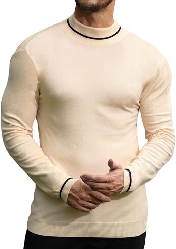 OYOZONE Men's Slim Fit Mock Turtleneck Pullover Sweater Casual Basic Knitted Thermal Sweaters in Kuwait