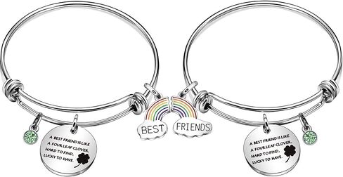 Maxforever Friendship Bangle Gifts 2Pcs Charm Bangles Bracelets for Best Friends Besties Birthday Anniversary Graduation Thanksgiving Christmas in Kuwait